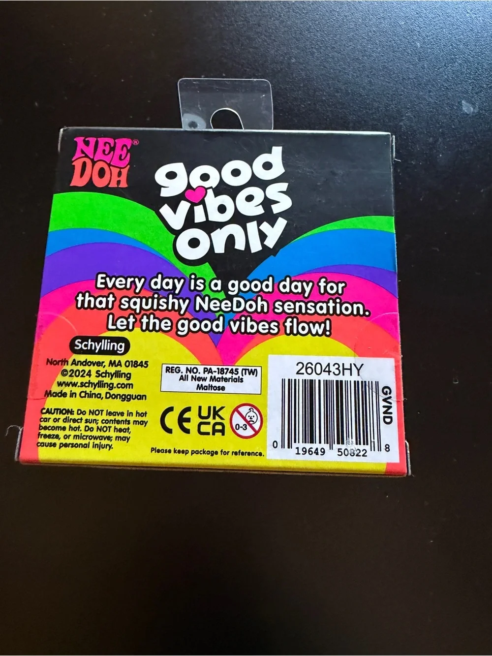 New Nee Doh Good Vibes Only Blue Heart You are Enough Schylling Squishy Toy 3+